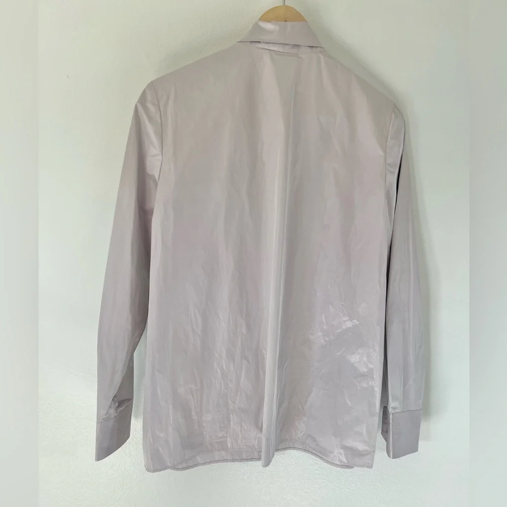 Tory Burch Daphne Bow Blouse In Sheer Lavender Light Purple Size 6 NWT‎